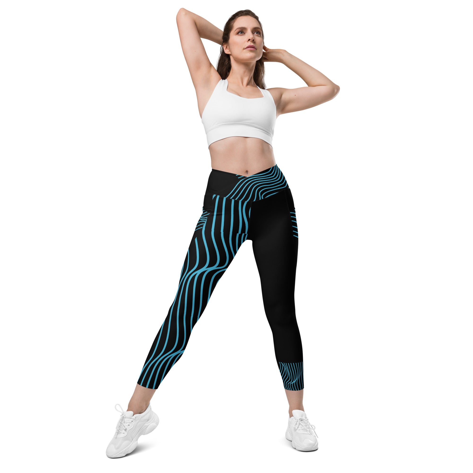 crossover-leggings-with-pockets-black-turquoise-runners-leggings-yoga-pants-ripplefx-wickedyo4